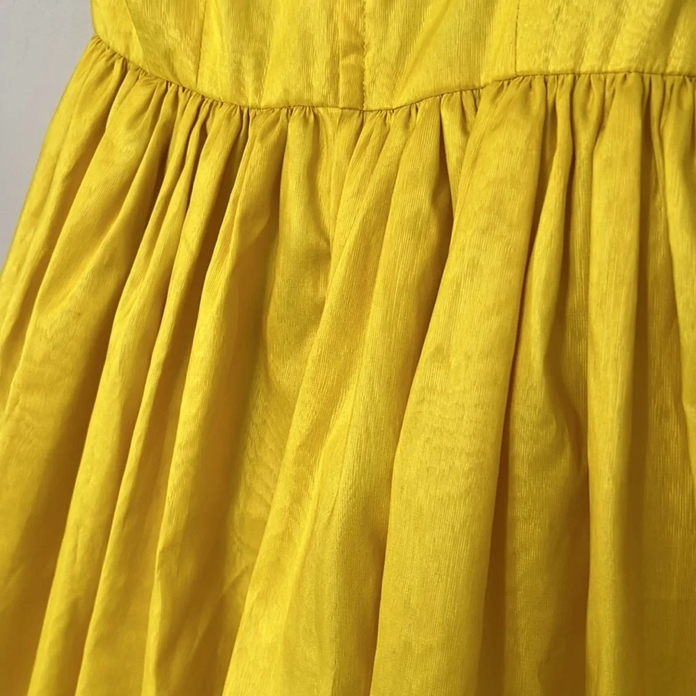Vintage Sailor Dress Rockabilly A Line Yellow & Black Tulle Underskirt Lined - Picture 6 of 14